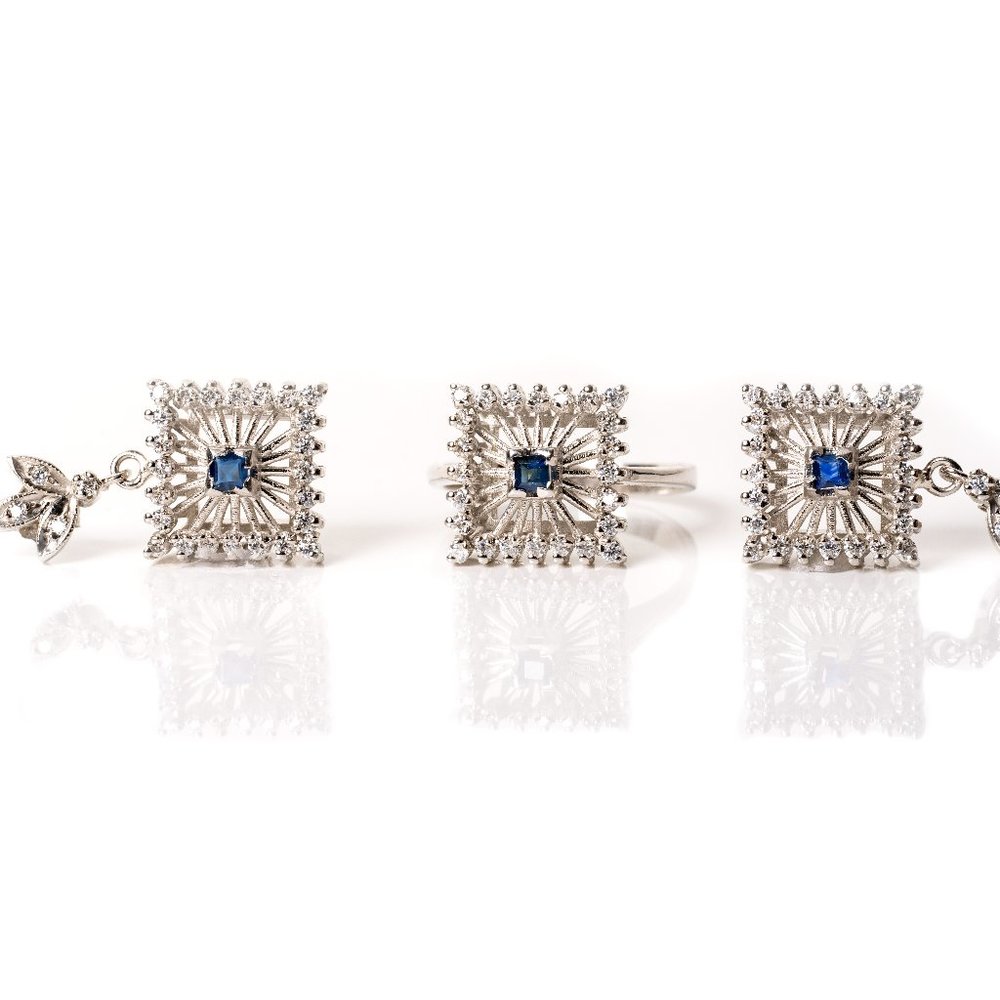 Earrings, Necklace, & Ring Set